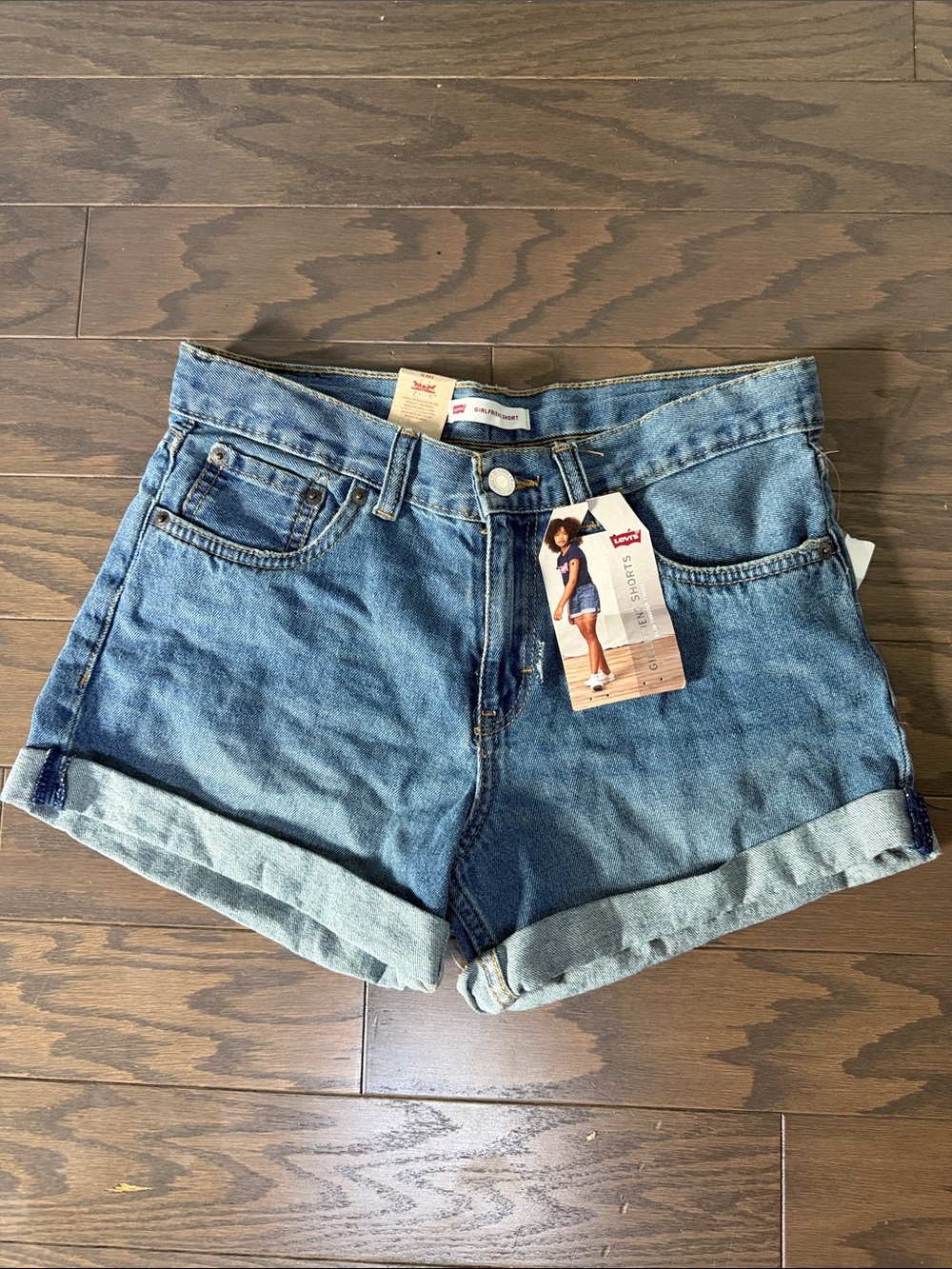 Levi's Women's Light Blue Denim Roll Cuff Shorts